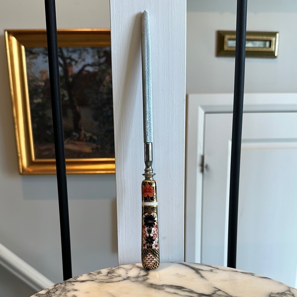 Vintage Royal Crown Derby Imari Pattern Knife Sharpening Steel / Honing Rod